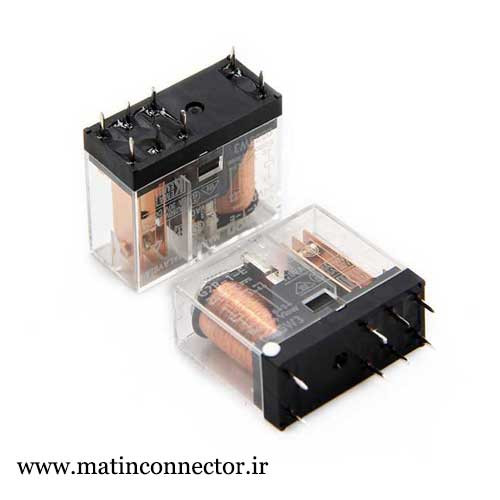 رله کتابی 24 ولت با 8 پین 16 آمپر 2 کنتاکت